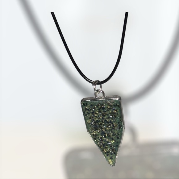 Hand Crafted Jewelry - Handmade Resin Arrow Necklace | Green Pendant Minimalist Jewelry